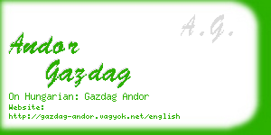 andor gazdag business card